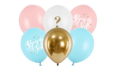 Partydeco Ballons Boy or Girl blau/pink