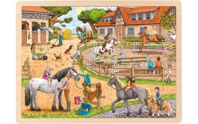 Goki Einlegepuzzle Reiterhof 96 Teile
