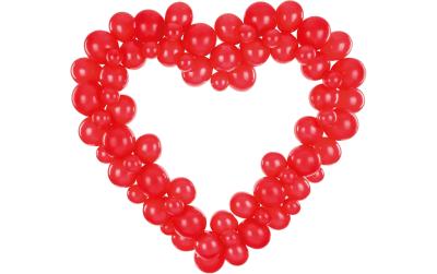 Partydeco Ballon Girlande Herz rot