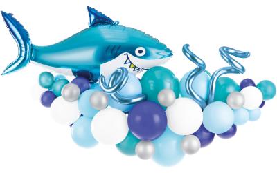 Partydeco Ballon Girlande Hai blau