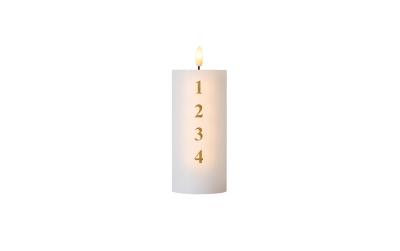 Sirius LED-Kerze Sille Advent, Weiss-Gold