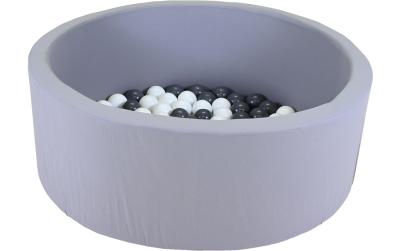 Bällebad soft - Grey - 100 balls grey/whit