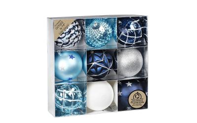 Inge Weihnachtskugel, blau, 9 Stk.