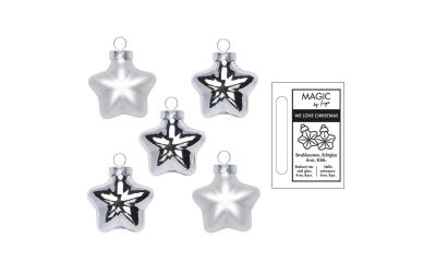 Inge Weihnachtskugel Stern, silber, 8 Stk.