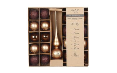 Inge Weihnachtskugel mit Spitze, Braun,