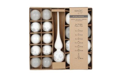 Inge Weihnachtskugel mit Spitze, Weiss