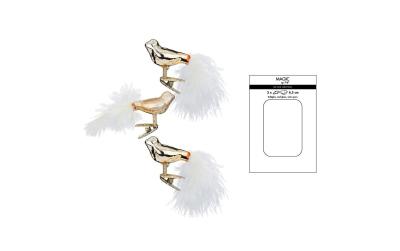 Inge Weihnachtskugel Vogel, Brokatgold