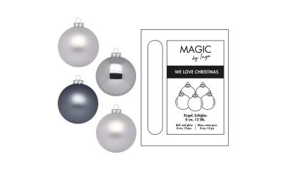 Inge Weihnachtskugel, Hazy Grey, 12 Stk.