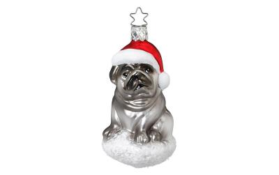 Inge Weihnachtskugel Hund grau,