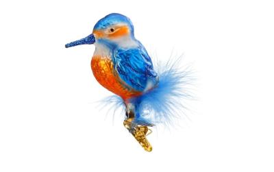 Inge Weihnachtskugel Vogel blau,