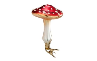 Inge Weihnachtskugel Pilz rot,