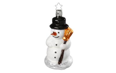 Inge Weihnachtskugel Schneemann weiss