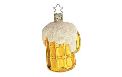Inge Weihnachtskugel Bierkrug gelb,