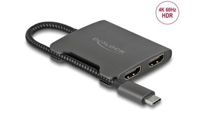 Delock USB Type-C Splitter zu 2x HDMI MST