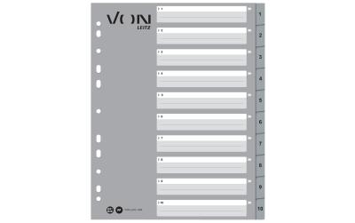 VON Register Zahlen 1-10, A4 Überbreite, PP