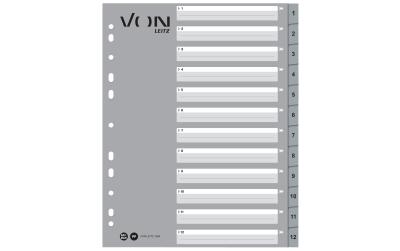 VON Register Zahlen 1-12,A4 Überbreite, PP