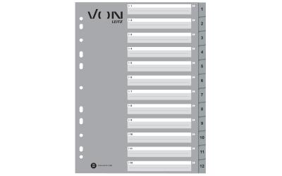 VON Register Zahlen 1-12, A4, PP