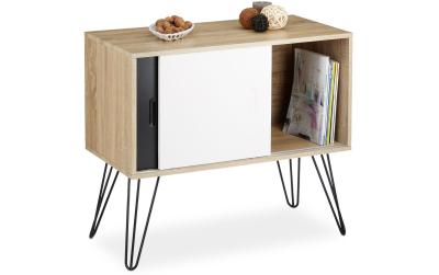 relaxdays Sideboard Retro, 2 Schiebetüren