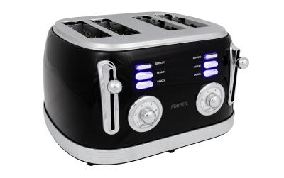 FURBER Retro Toaster 4 Schlitz Schwarz
