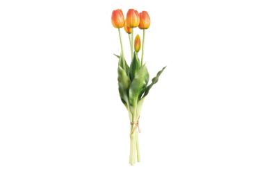 Dekomat Strauss Tulpen, Rot-Orange, 5er Set