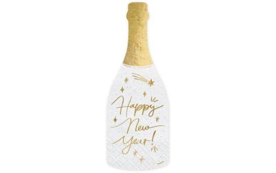 Partydeco Serviette Happy New Year Flasche