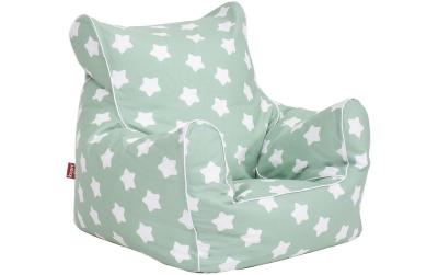 Kindersitzsack Green white stars
