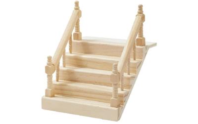 Hobbyfun Mini-Haus Treppe mit Handlauf Holz