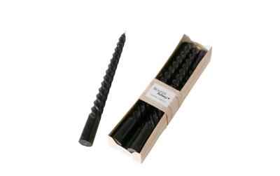 Boltze Kerze Twisto, Schwarz, 6er Set