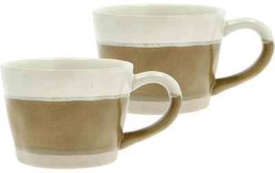 Villa Tasse Evig 300ml Creme/Braun 2er Set