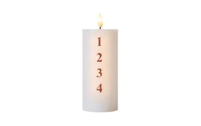 Sirius LED-Kerze Sille Advent, Weiss-Rot