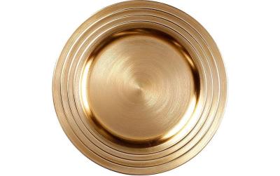 Inge Dekoteller Gold mit Rillen