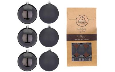 Inge Weihnachtskugel Schwarz-Mix, 26 Stück