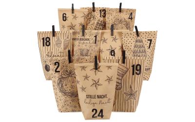 G. Wurm Adventskalender Tüten bedruckt mit