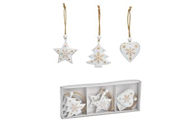 G. Wurm Aufhänger 6er Set,Herz, Stern, Baum
