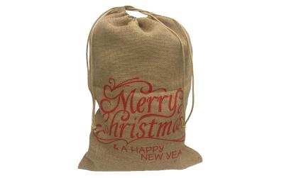 Dameco Sack Jute Merry Christmas, Rot