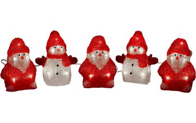 Konstsmide LED Acry Schneem.&Santas 5er Set