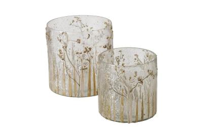 Boltze Windlicht Kuilill, 2er-Set, Floral