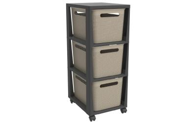 Rotho Tower 3 x 16 l BRISEN mit Rollen capp