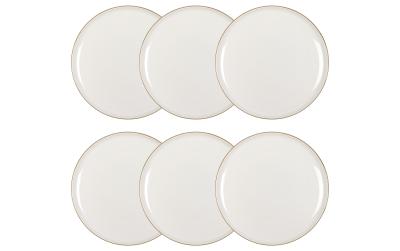 FURBER Teller klein 6er Set weiss/gold