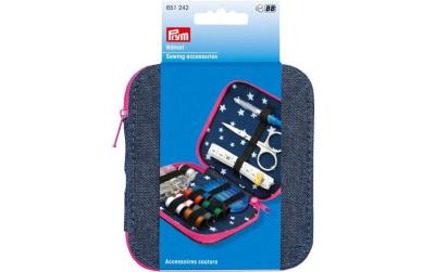 Prym Travel Box Nähset, Jeans pink