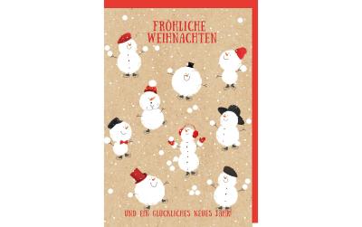 B+C Weihnachtskarte Schneemänner PK 299