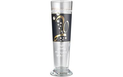 Bierglas 20 Jahre 300 ml. Anthrazit / Gold