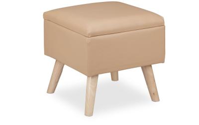 relaxdays Sitzhocker Kunstleder Beige