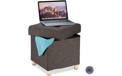 relaxdays Sitzhocker mit Stauraum Braun