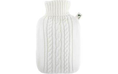 Frosch Wärmflasche PVC Strickbezug weiss