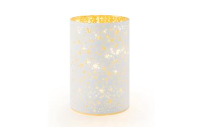 STT Windlicht Stars weiss S