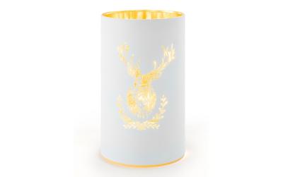 STT Windlicht Hirsch weiss M