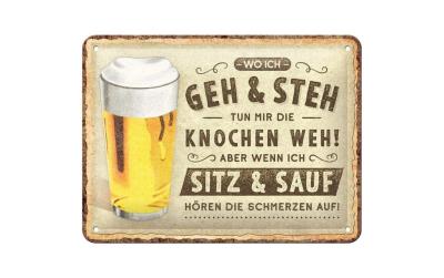 Nostalgic Art Schild Woich geh und stehBier