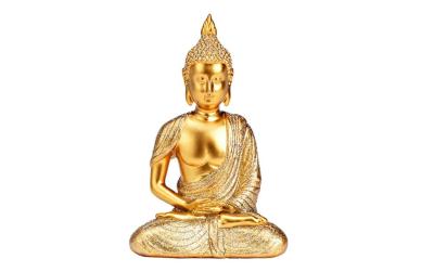 G. Wurm Dekofigur Buddha mit Glitter