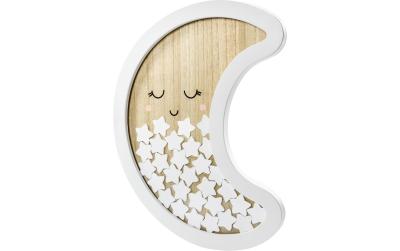 Partydeco Gästebuch Mond aus Holz